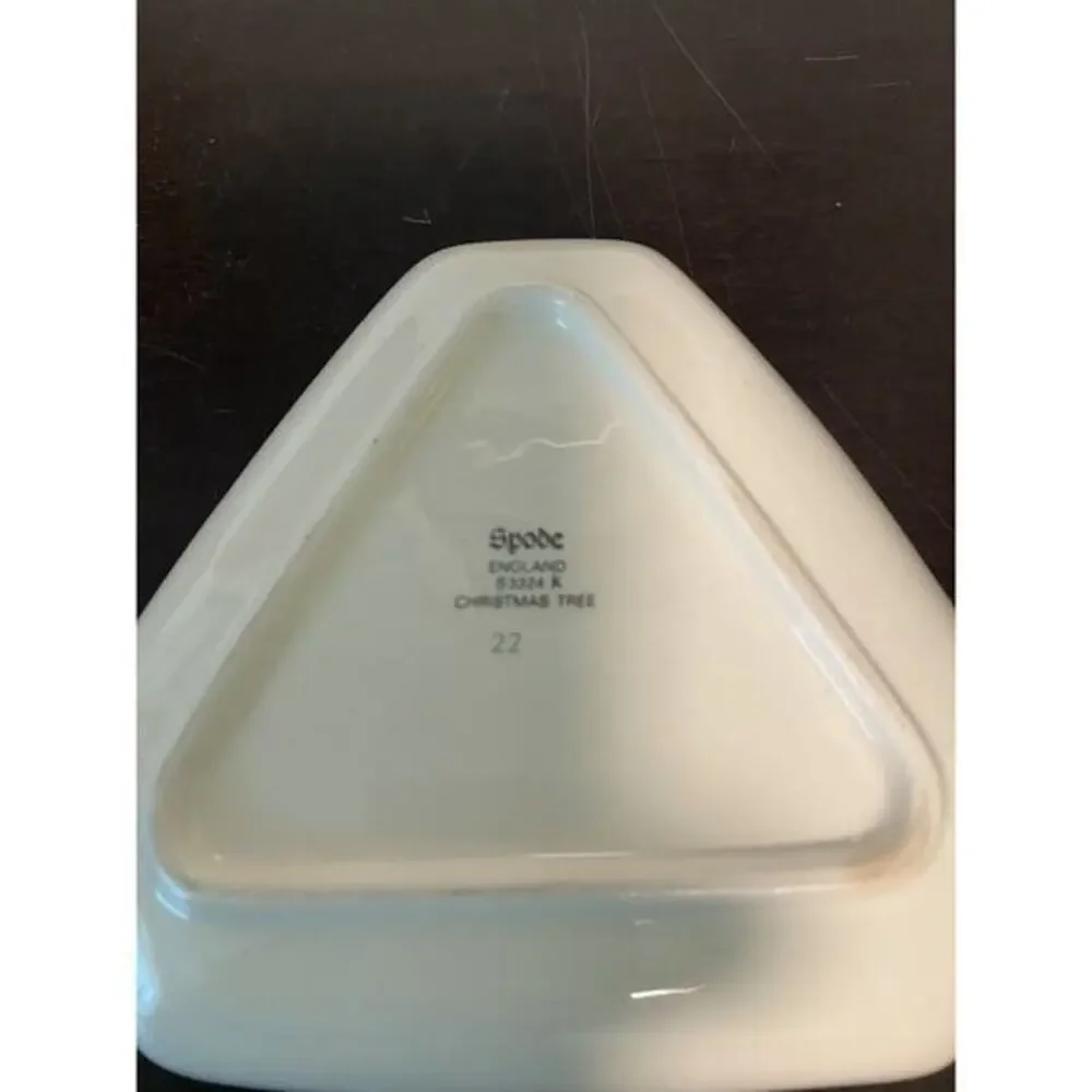Spode Christmas tree triangle shape candy/trinket dish 5